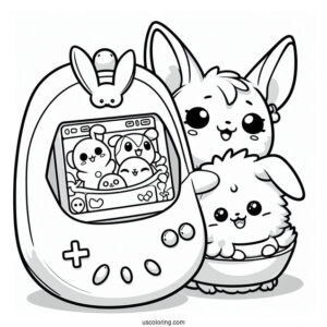 Tamagotchi Coloring Page Pets Inside The Console