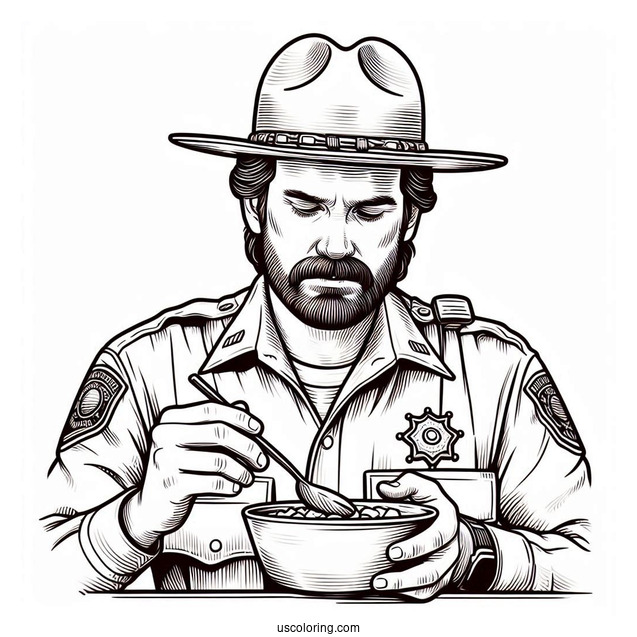 Sheriff Jim Hopper Coloring Page