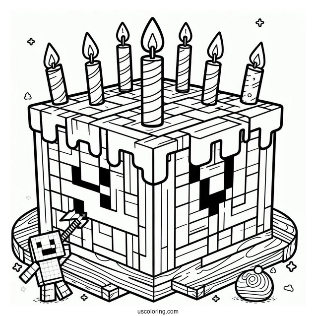 TNT Minecraft Birthday Cake