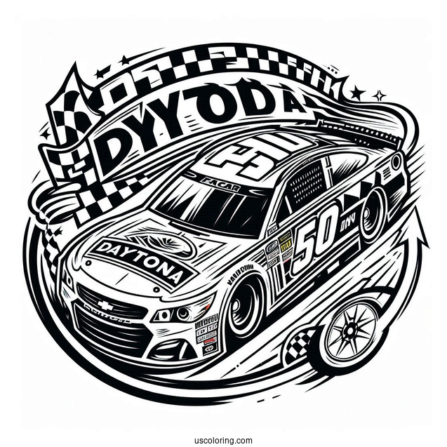 NASCAR Coloring Page Of Daytona 500 Logo