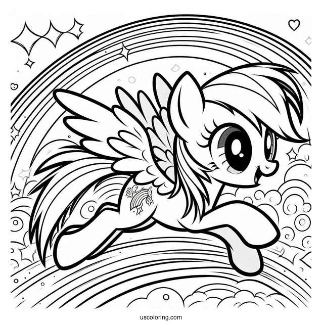 Equestria Girls Rainbow Dash Coloring Page Running On A Rainbow
