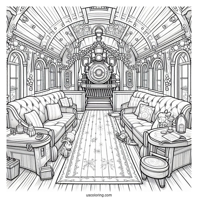 Polar Express Coloring Page Of Interior