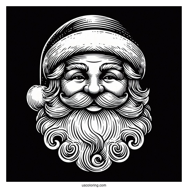 Vintage Themed Santa Face Coloring Sheet