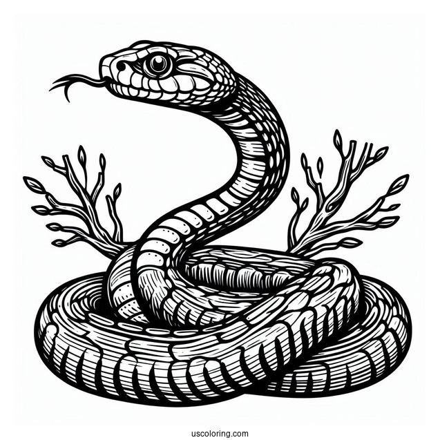 Mangrove Snake To Color