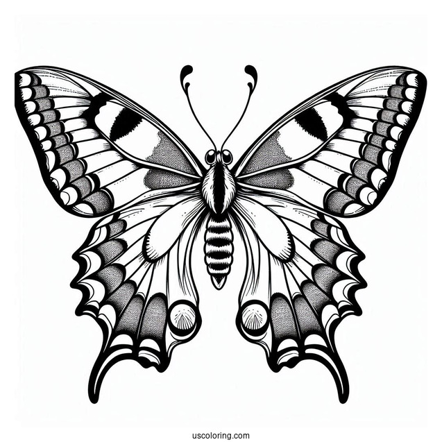 Simple Coloring Sheet Of Swallowtail Butterfly
