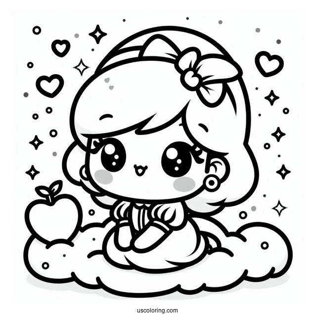 Cute Kawaii Snow White Coloring Picture