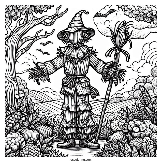 Wizard Of Oz Scarecrow Coloring Page