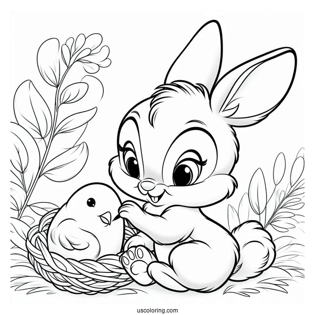Cute Thumper Bunny Coloring Page