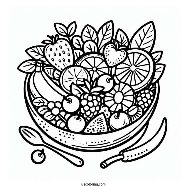 Fruit Salad Coloring Sheet