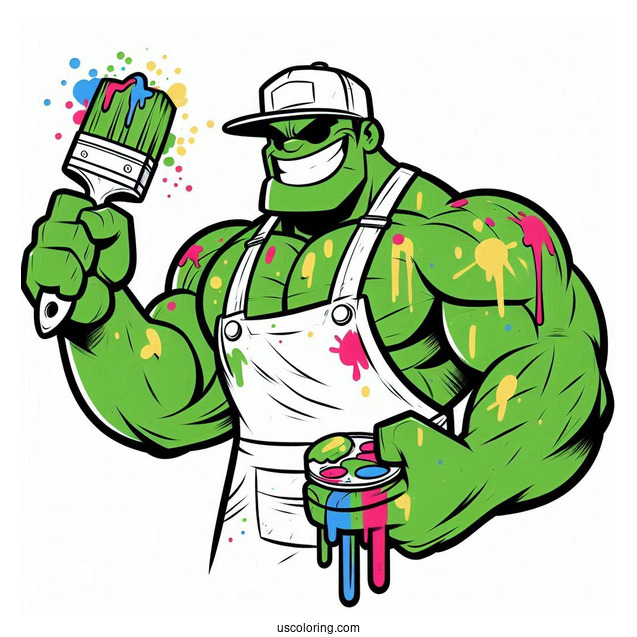 Easy Hulk Coloring Page For Kids