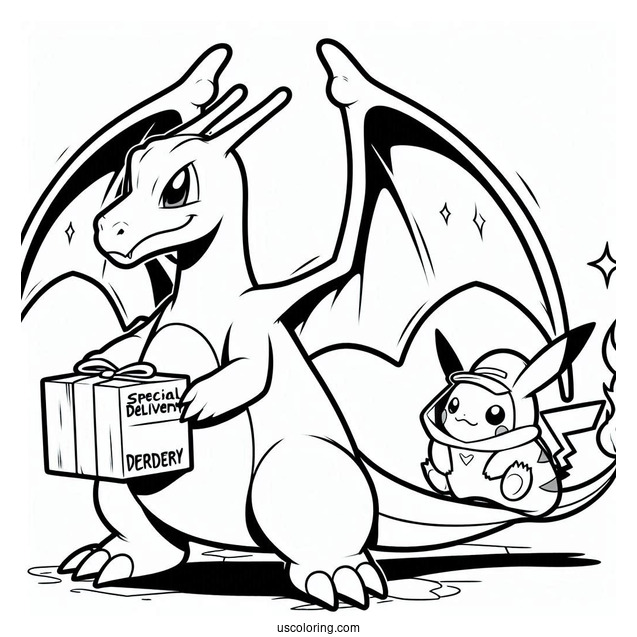 Special Delivery Charizard With Pikachu