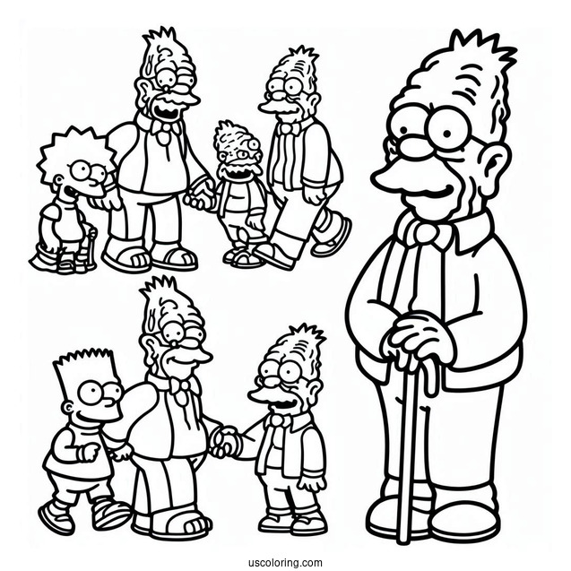Grandpa Simpson Coloring Page