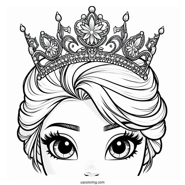 Elsa Crown Coloring Page