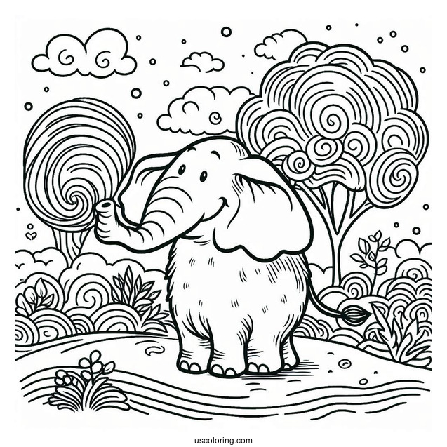 Dr. Seuss Horton The Elephant Coloring Page