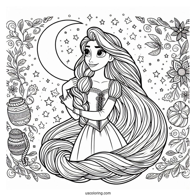 Rapunzel From Tangled Movie To Color