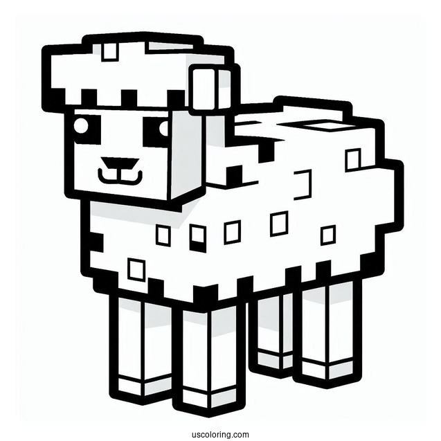 Minecraft Sheep Coloring Page For Kids