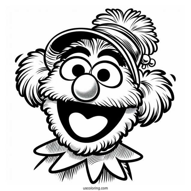 Muppets Coloring Page Of Easy Fozzie Bear Outline For Kids