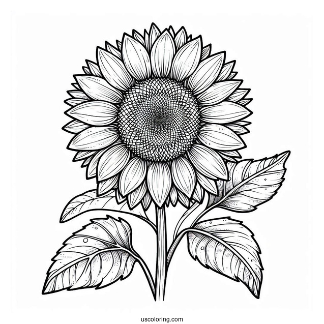 Ultra Fine Sunflower Coloring Sheet