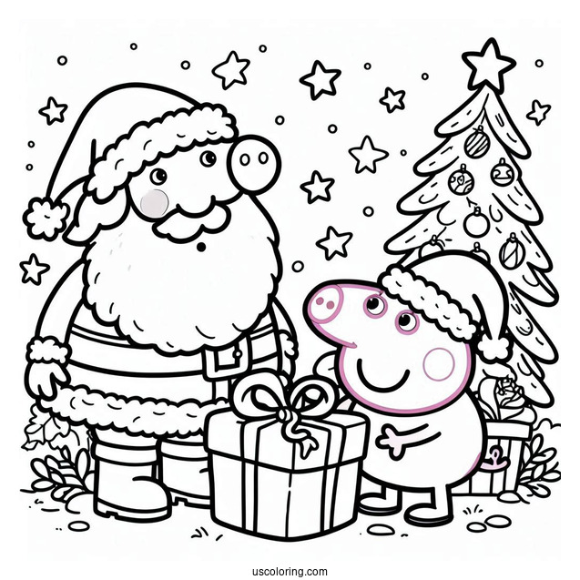 Peppa Pig And George With Santa At Christmas