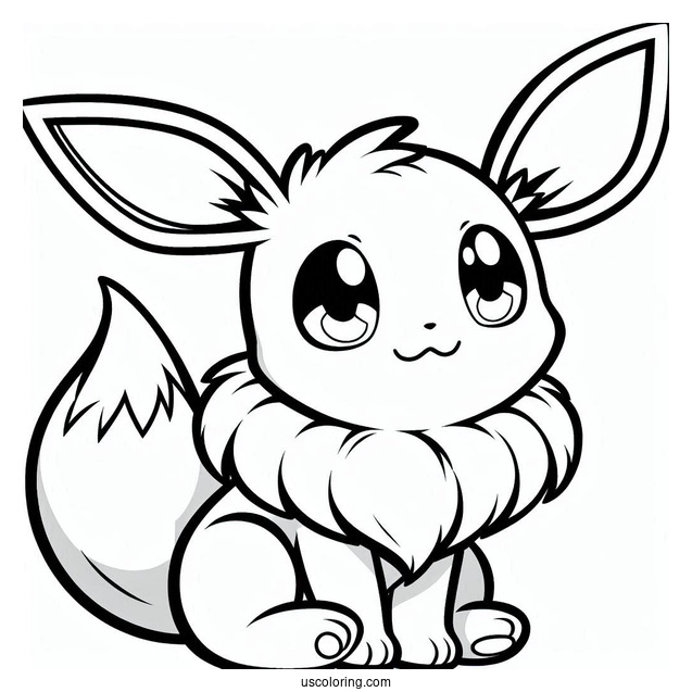 Smiling Eevee To Color