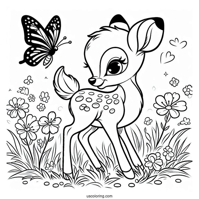 Bambi With Butterfly On His Tail
