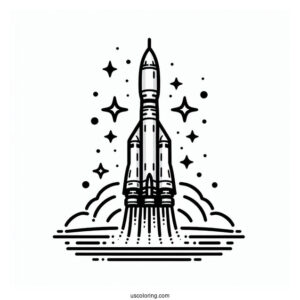 Simple Outline Of Soyuz Rocket To Color