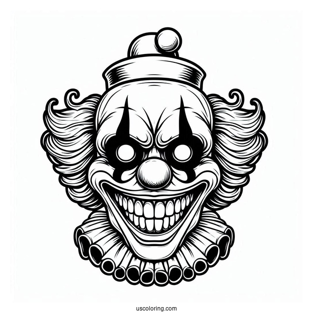 Halloween Clown with Scary Smile to Color