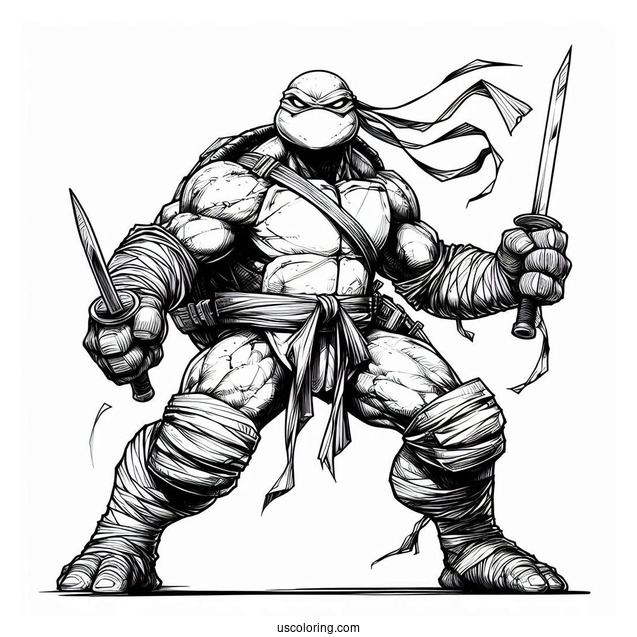 Ninja Turtles Coloring Page Of Simple Leatherhead Charging