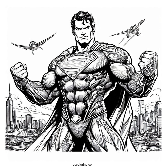 Man Of Steel Superman Coloring Sheet