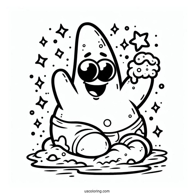 Simple Outline Of Patrick Star Coloring Page Drooling