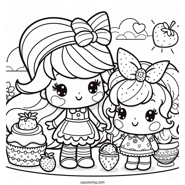 Strawberry Shortcake Coloring Page And Friends