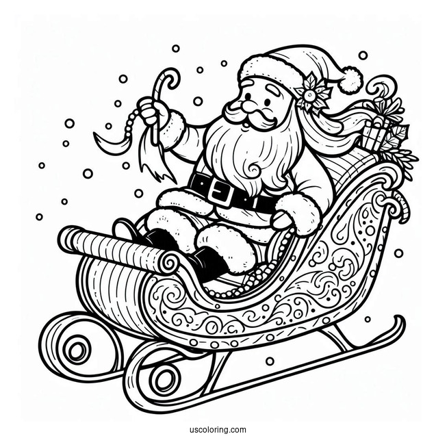 Easy Outline Of Santa In His Sleigh