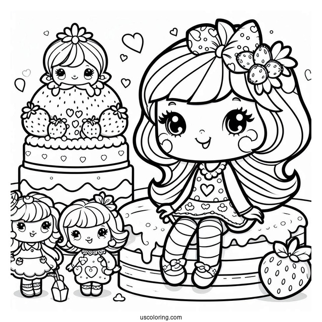 Strawberry Shortcake Coloring Page And Friends
