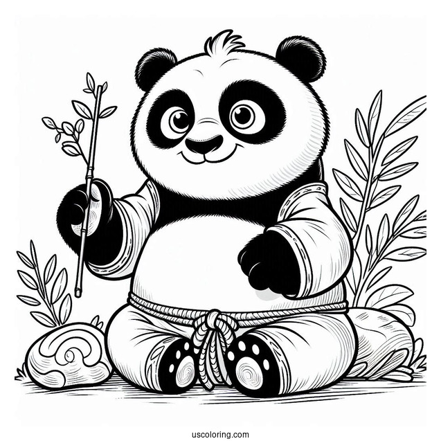 Po From Kung Fu Panda Coloring Page