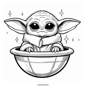 Super Cute Baby Yoda In Hovering Pod