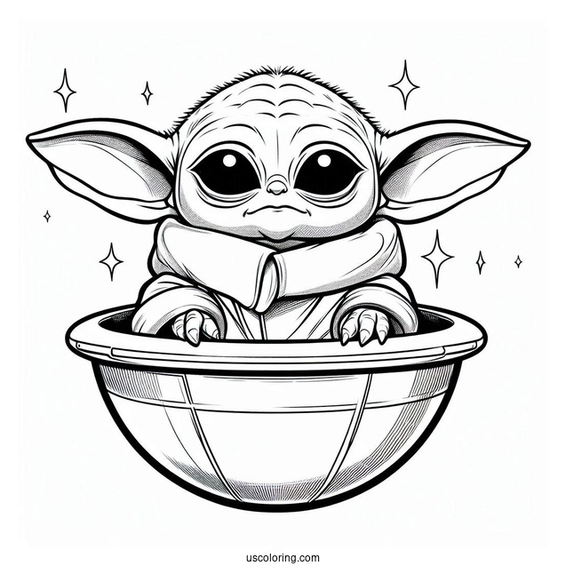 Super Cute Baby Yoda In Hovering Pod