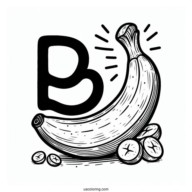 Banana Learning Template With Letter B