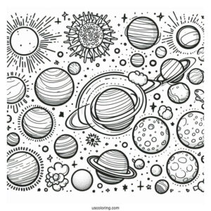 Planets In The Solar System Flash Cards To Color