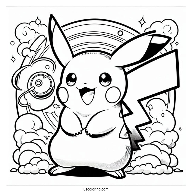 Detailed Pokemon Card Of Pikachu