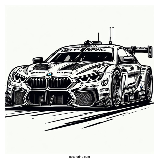 BMW Coloring Page Hybrid V8 GTP Racing