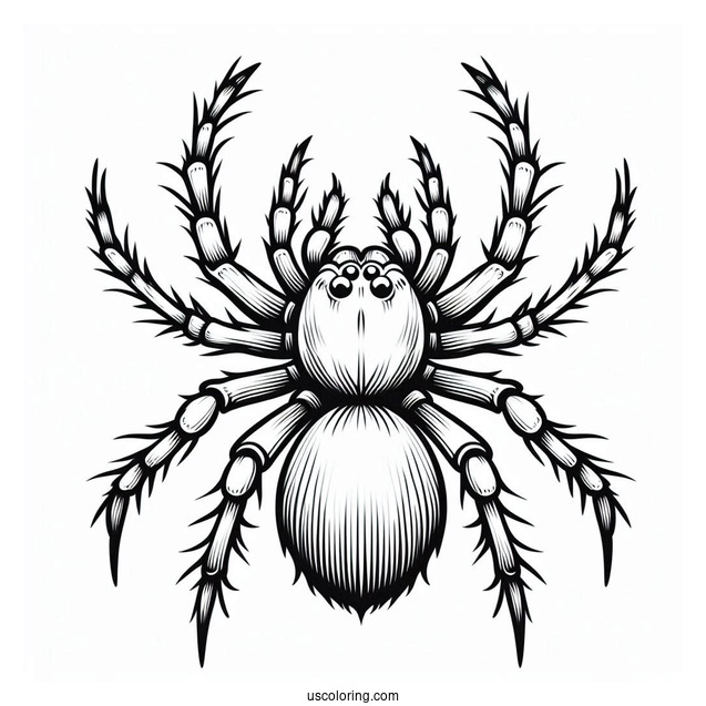 Simple Outline Of Spider To Color