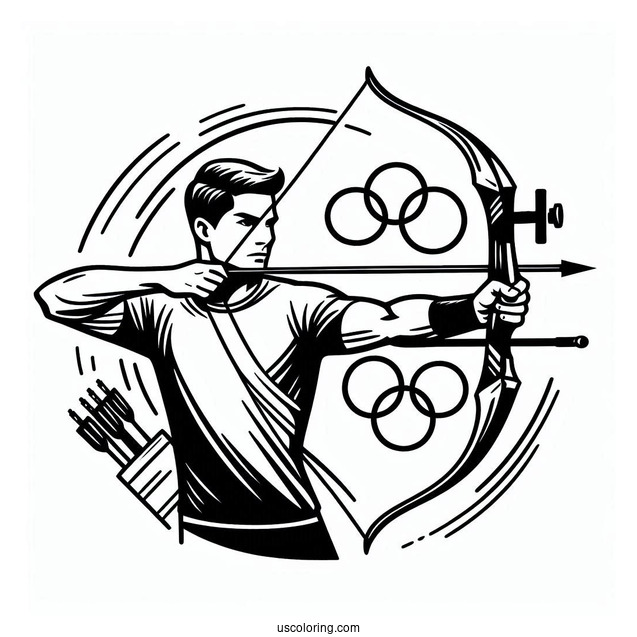 Man In Olympics Coloring Page Of Archery Competition
