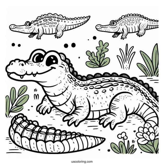 Vector The Crocodile Coloring Page For Kids