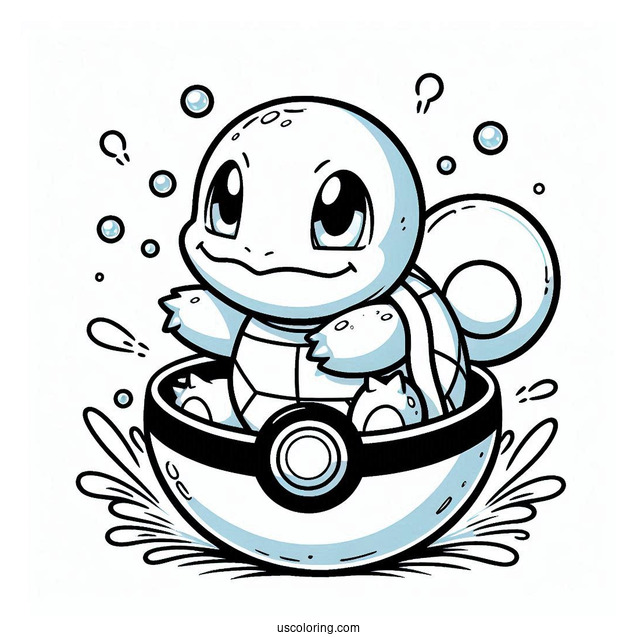 Squirtle Coloring Page Of Coming Out Of Pokeball