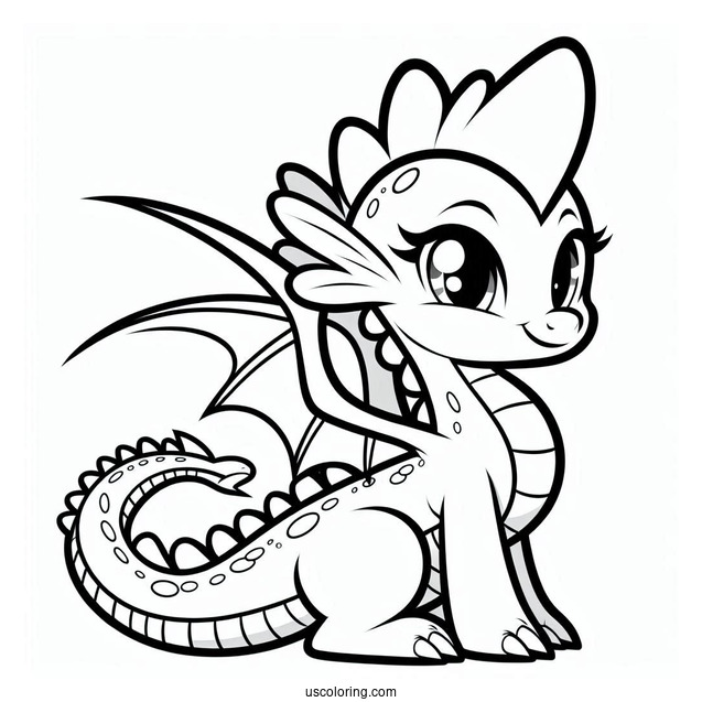 Spike the Dragon to Color for Kids