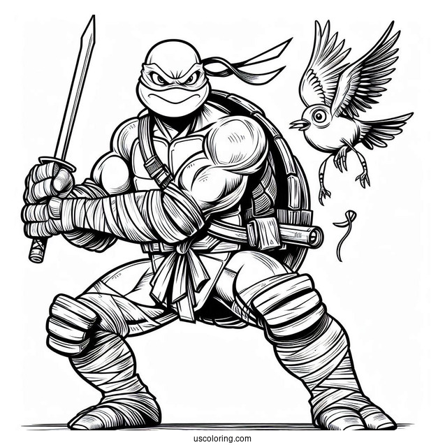Ninja Turtles Coloring Page Of Simple Leatherhead Charging