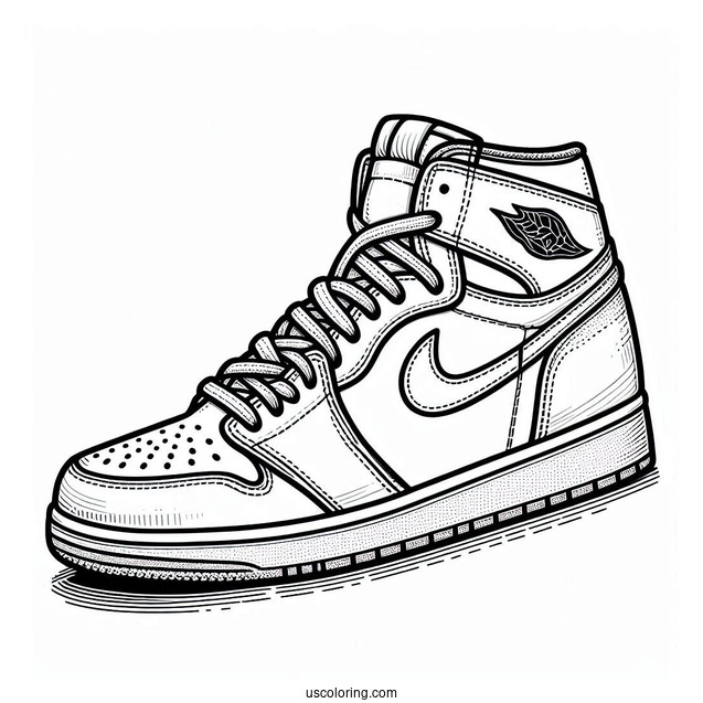 Coloring Sheet Of Air Jordan 1 Retro Mid