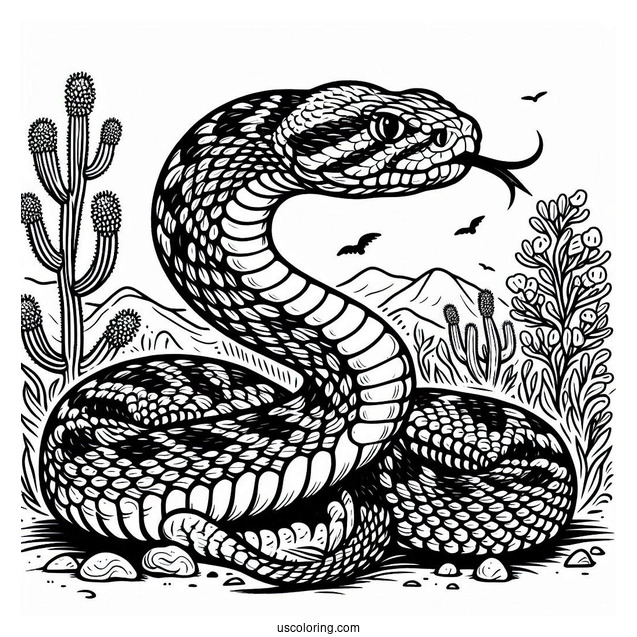 Deadly Rattlesnake To Color In