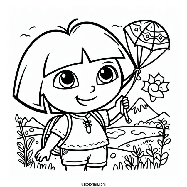 Simple Outline Of Dora For Preschoolers To Color