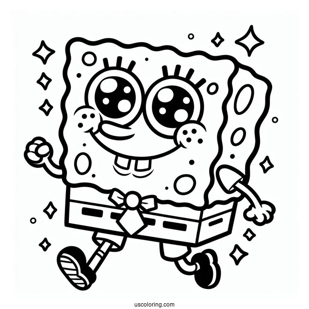 Easy Outline Of SpongeBob To Color For Kids